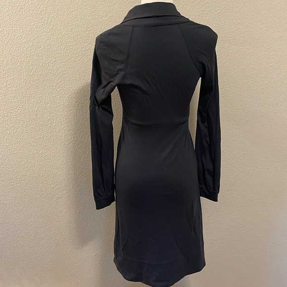 Diane Von Furstenberg Size 2 Dark Grey Wool Cowl Dress - Picture 7 of 9